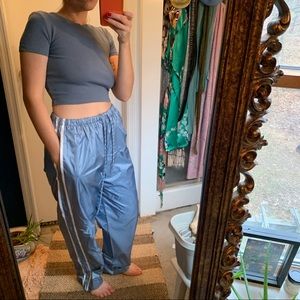 Vintage Shiny Track Pant Drawstring Jogger Stripe